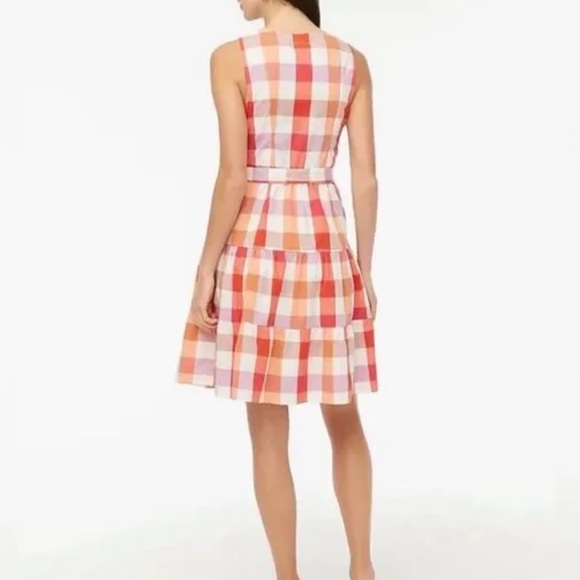 J. Crew Faux-wrap sleeveless mini dress Bohemian Red Wildfire plaid Size 10 - Picture 2 of 8